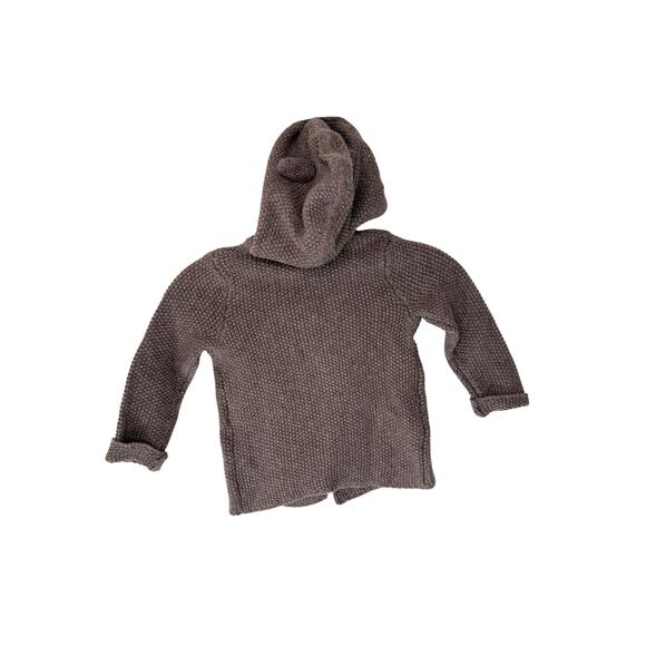 Baby Boden Brown Bear Knit Sweater Jacket Hooded Long Sleeve Button Front 2-3Y - Picture 7 of 10